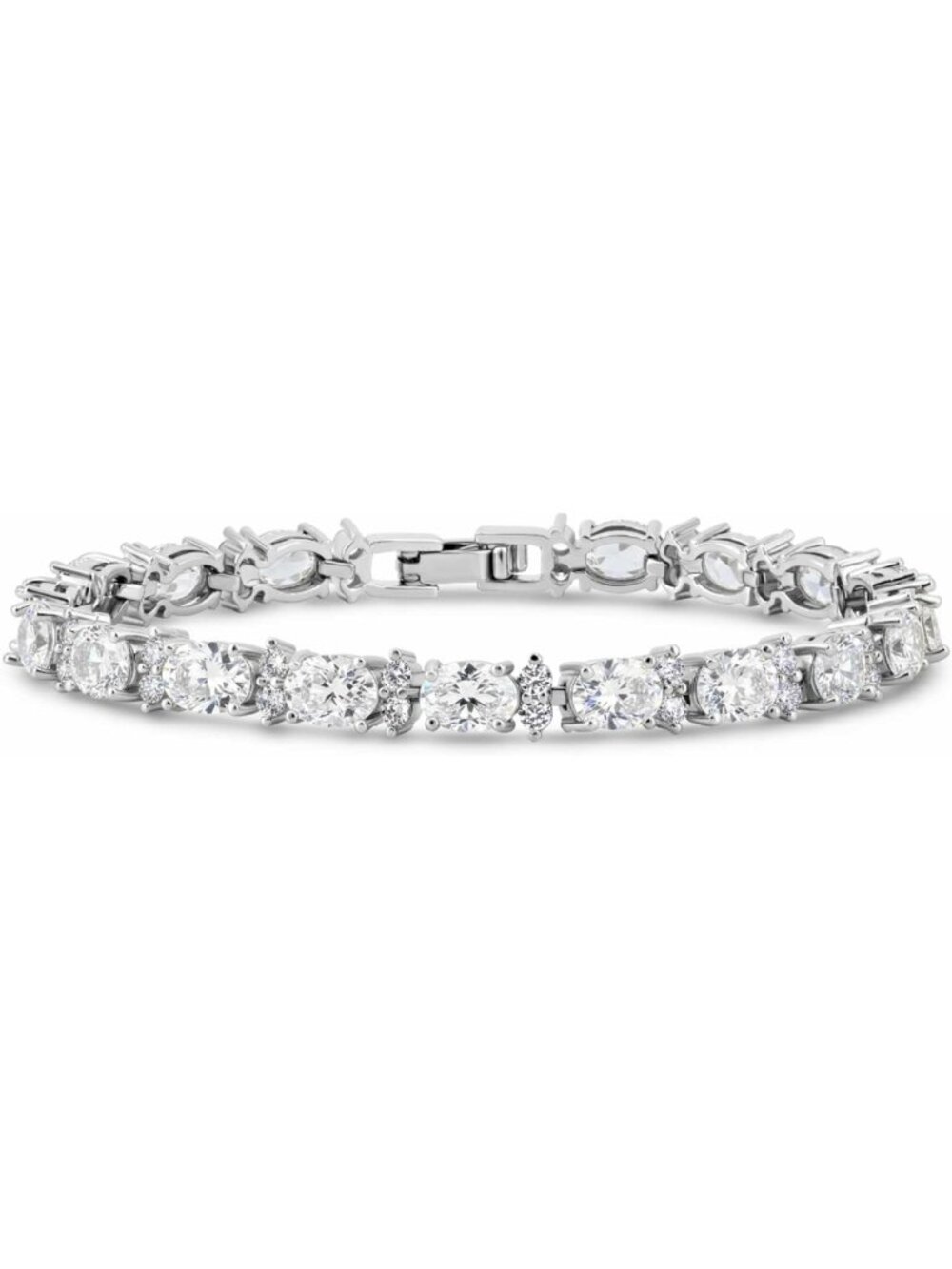 Stunning Silver Plated CZ Tennis Bracelet for Women, 7 Colors, Adjustable 6.5-8